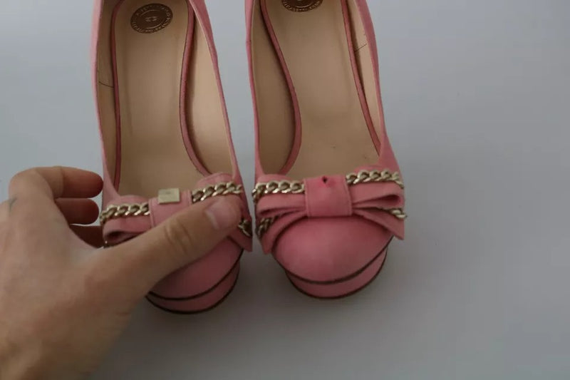 Elisabetta Franchi Pink Bow Stiletto Heel Pumps