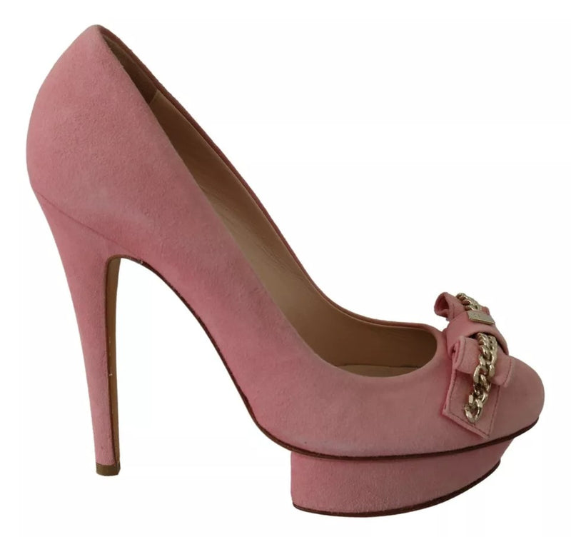 Elisabetta Franchi Pink Bow Stiletto Heel Pumps