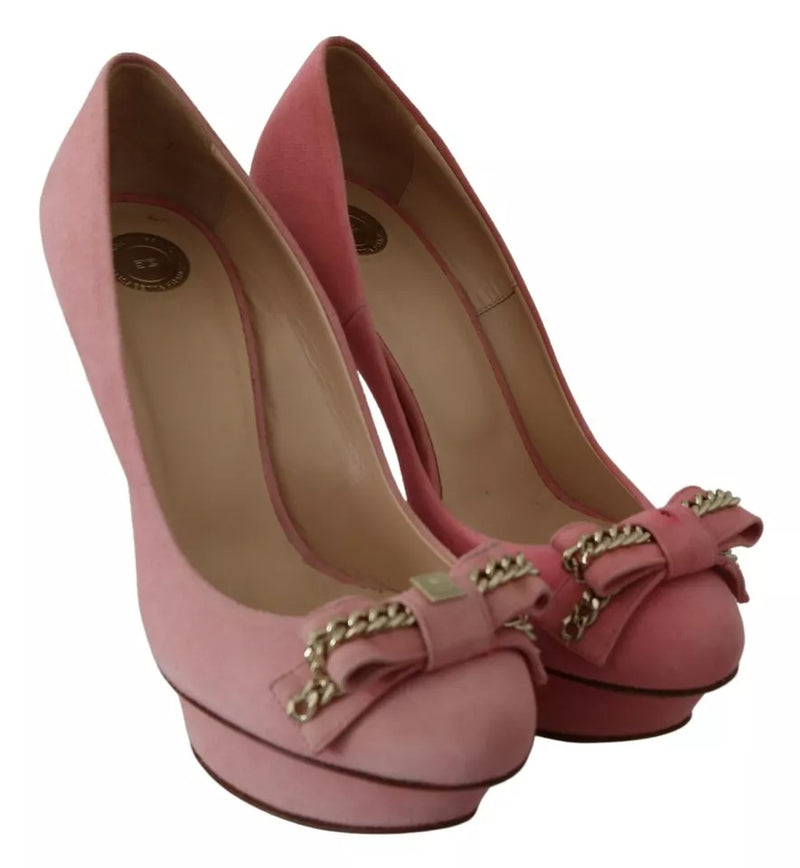 Elisabetta Franchi Pink Bow Stiletto Heel Pumps