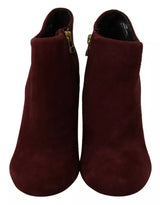 Steve Madden Maroon Blush Velvet Suede Penelope Ankle Boots