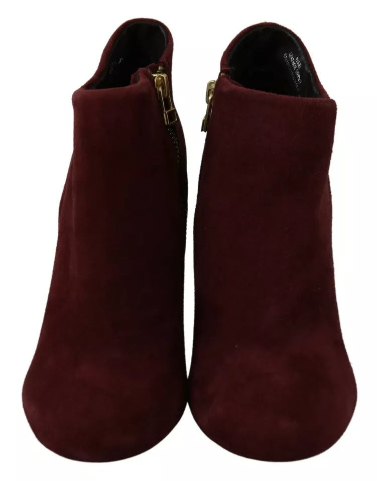 Steve Madden Maroon Blush Velvet Suede Penelope Ankle Boots