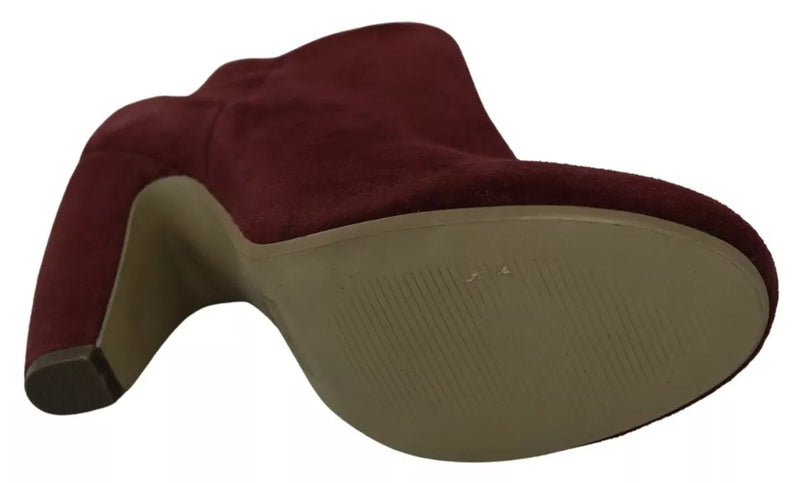 Steve Madden Maroon Blush Velvet Suede Penelope Ankle Boots