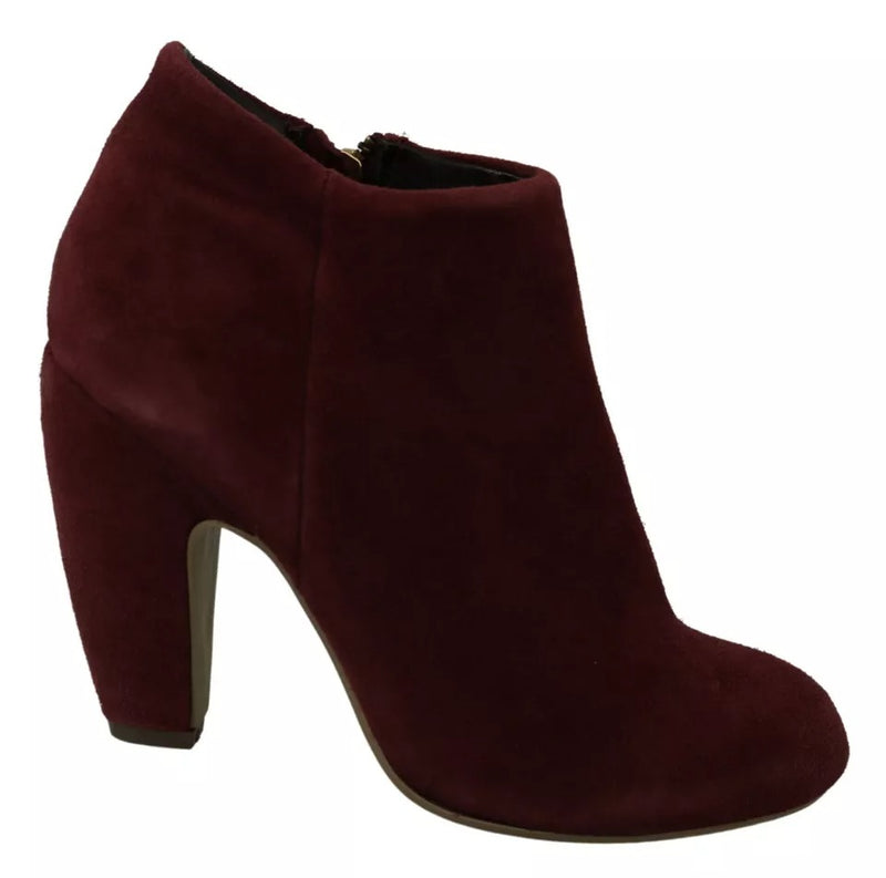 Steve Madden Maroon Blush Velvet Suede Penelope Ankle Boots