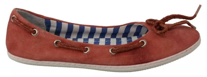 Pantofola D'Oro Coral Suede Lace Bow Loafers - Élégantes Ballet Flats