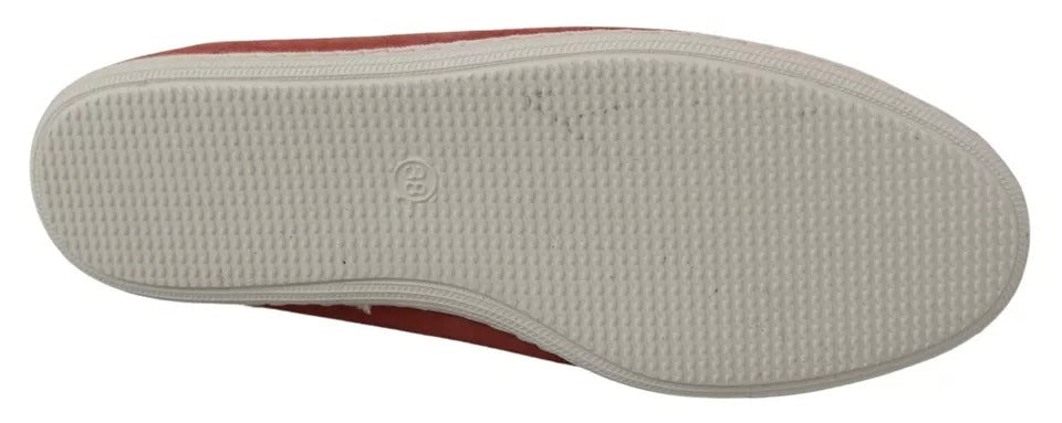 Pantofola D'Oro Coral Suede Lace Bow Loafers - Élégantes Ballet Flats
