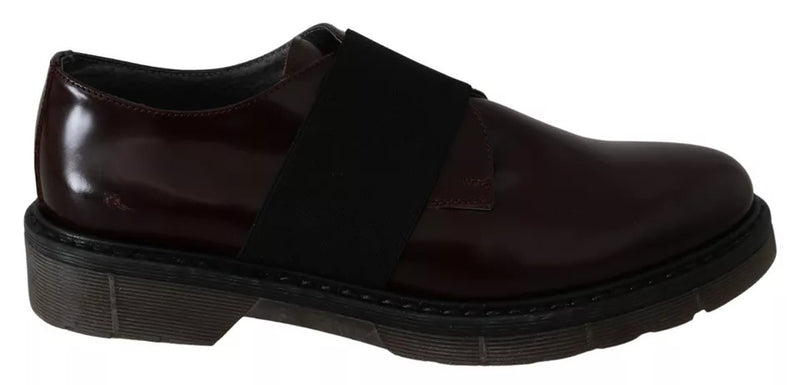 Dr. Martens Dark Brown Leather Elastic Strap Shoes for Women