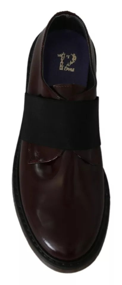 Dr. Martens Dark Brown Leather Elastic Strap Shoes for Women