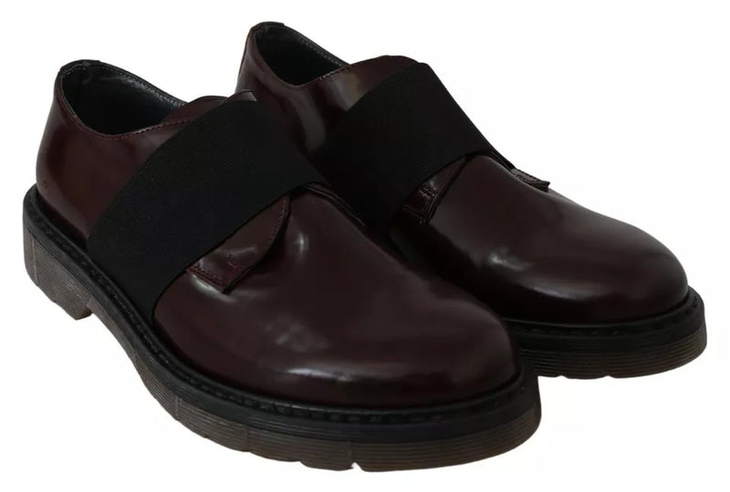 Dr. Martens Dark Brown Leather Elastic Strap Shoes for Women