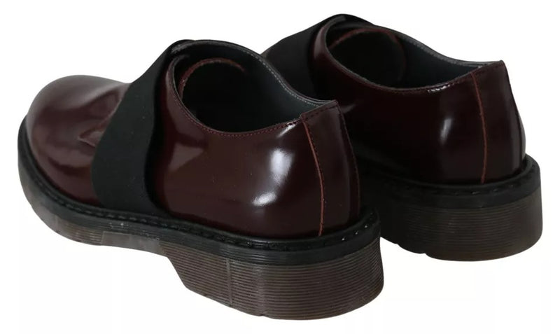 Dr. Martens Dark Brown Leather Elastic Strap Shoes for Women