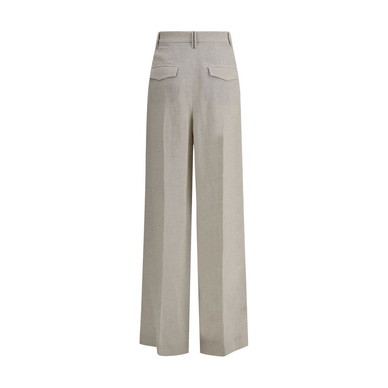 Brunello Cucinelli Linen Pants - Elegant Wide-Leg Design