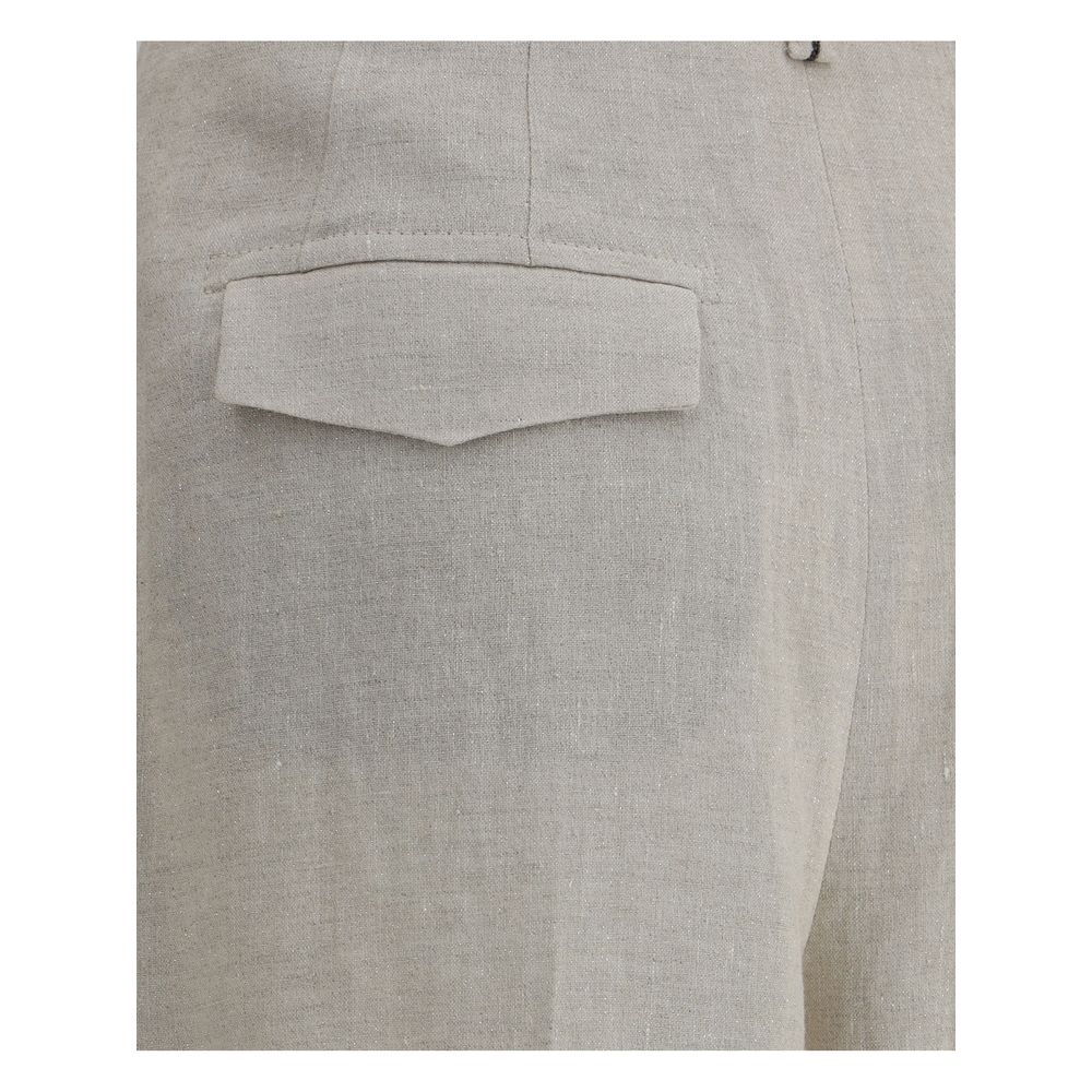 Brunello Cucinelli Pantalons en Lin - Design Évasé Élégant