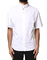 Polo homme blanc en coton à boutons, style décontracté, Dolce &amp; Gabbana