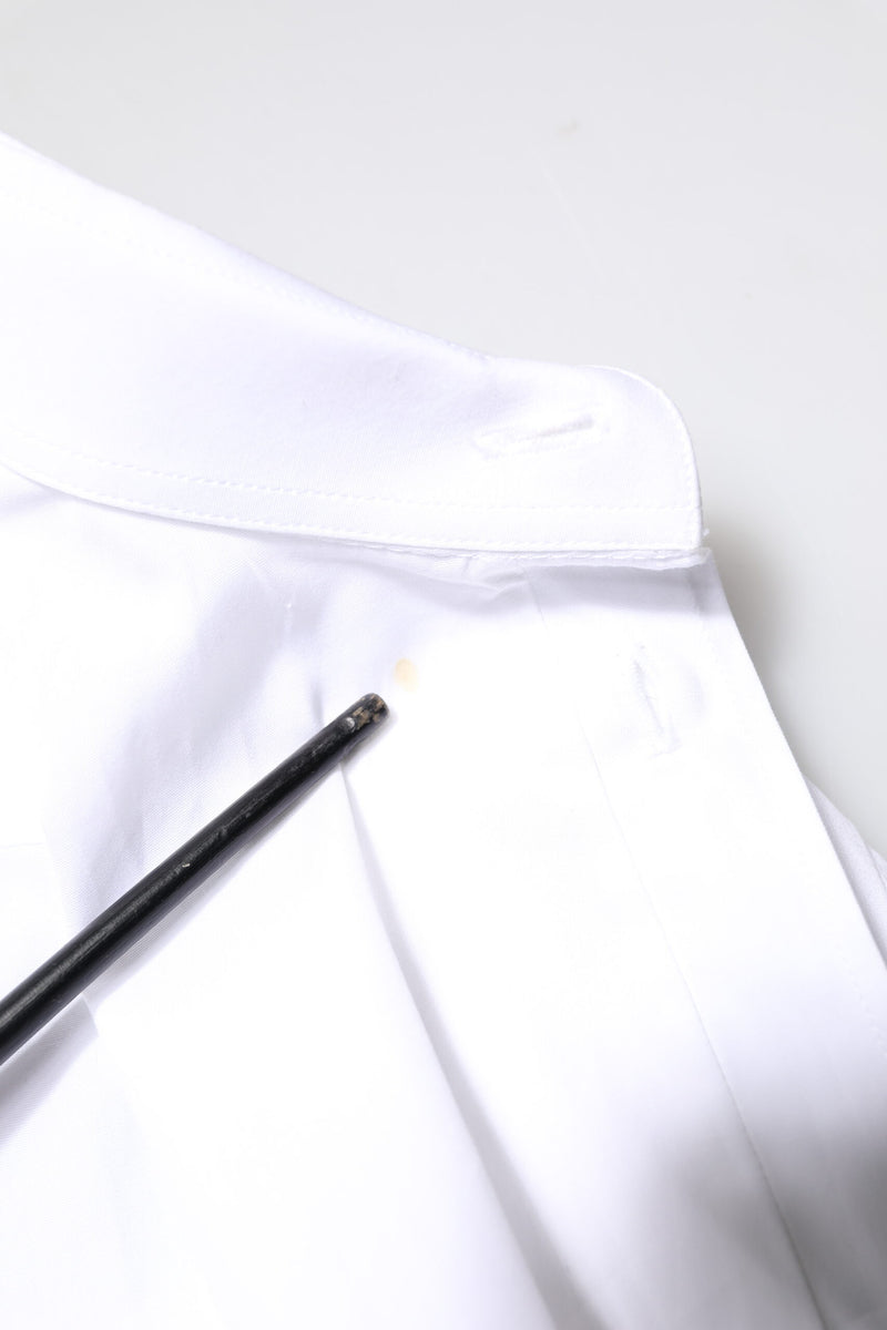Dolce & Gabbana White GOLD Cotton Long Sleeves Men Dress Shirt