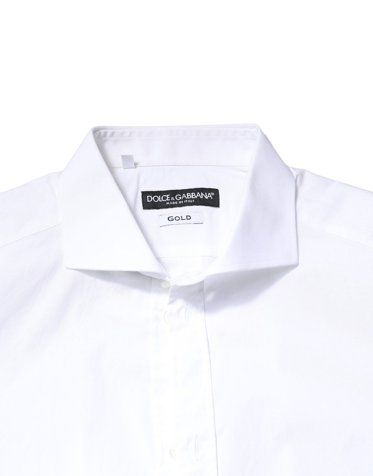 Chemise de cérémonie à manches longues en coton blanc doré de Dolce &amp; Gabbana