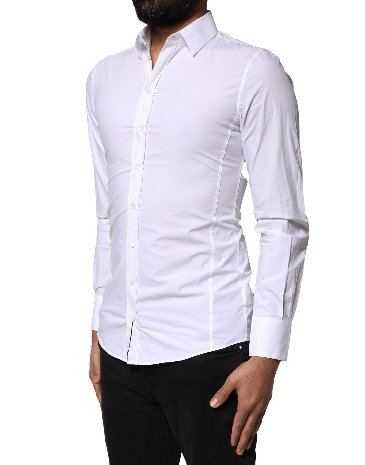 Chemise de ville blanche en coton SICILIA de Dolce &amp; Gabbana pour homme.