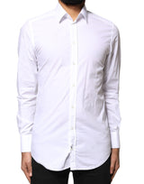 Chemise de ville homme Dolce &amp; Gabbana en coton blanc et or, manches longues.