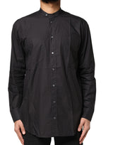 Chemise homme décontractée à boutons en coton noir Dolce &amp; Gabbana