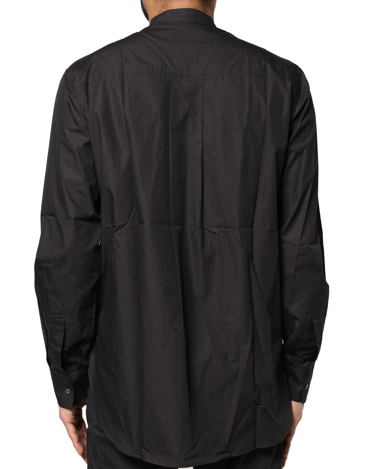 Chemise homme décontractée à boutons en coton noir Dolce &amp; Gabbana