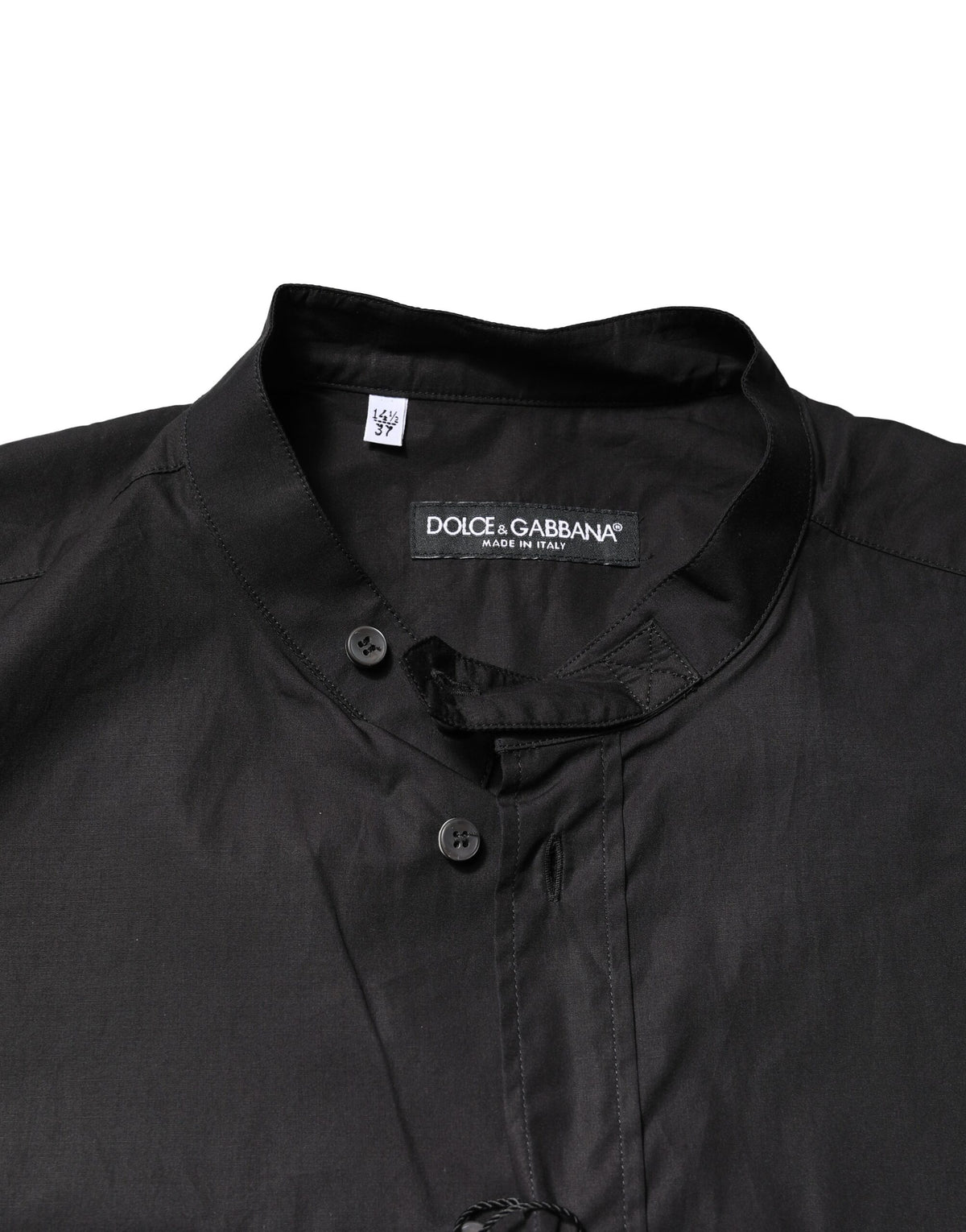 Chemise homme décontractée à boutons en coton noir Dolce &amp; Gabbana