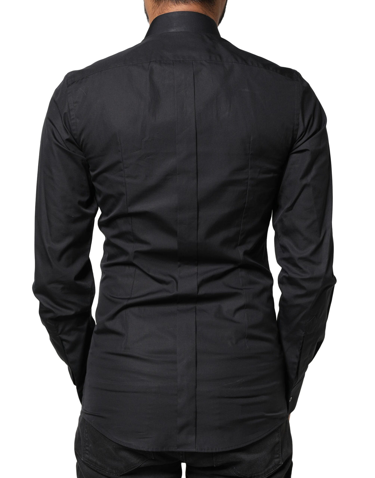 Chemise habillée formelle noire brodée "Love" dorée de Dolce &amp; Gabbana