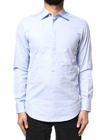 Chemise de ville à manches longues en coton bleu clair de Dolce &amp; Gabbana