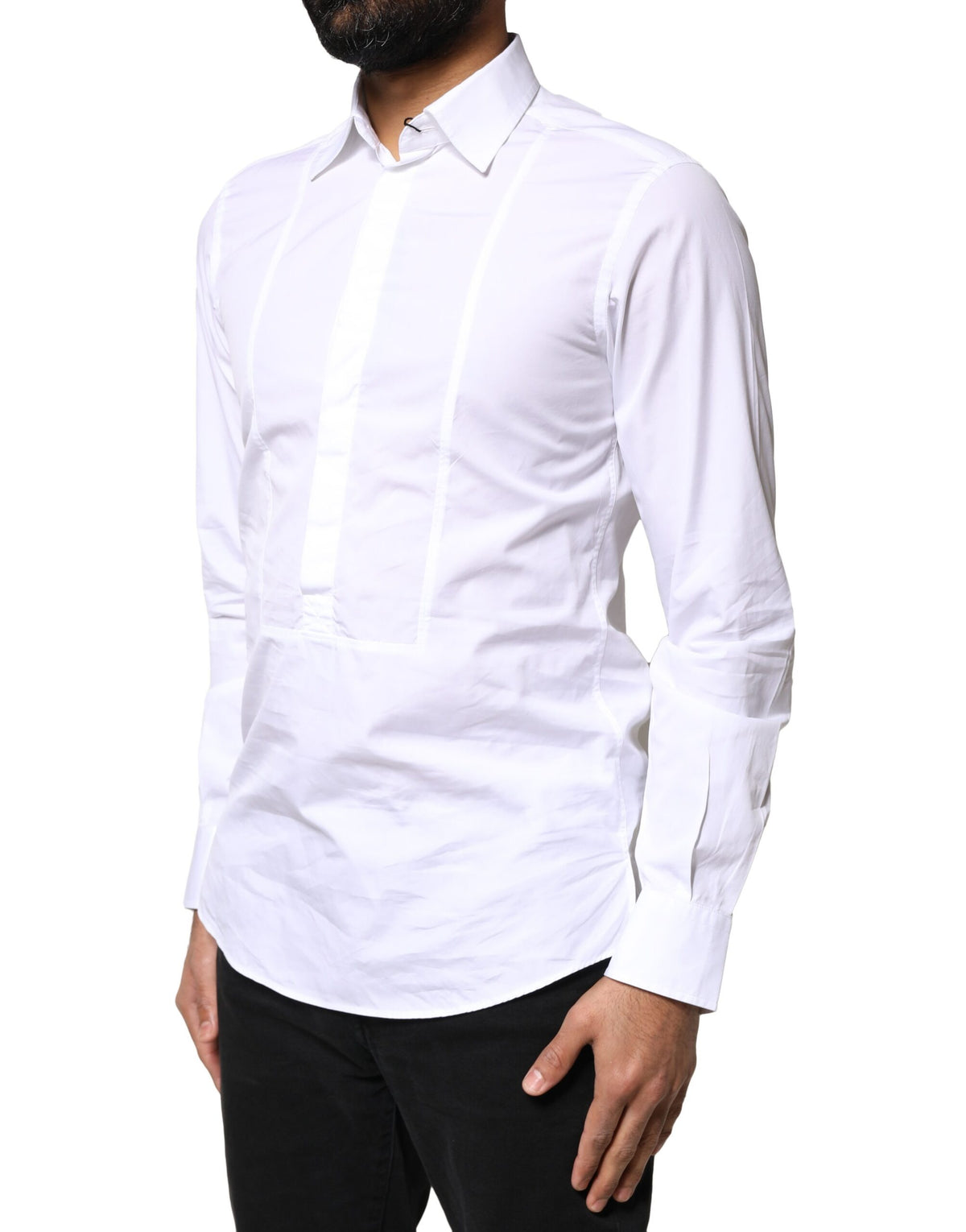 Chemise de cérémonie à manches longues en coton blanc de Dolce &amp; Gabbana