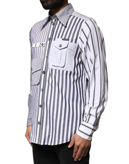 Dolce & Gabbana Multicolor Striped Button Down Casual Shirt