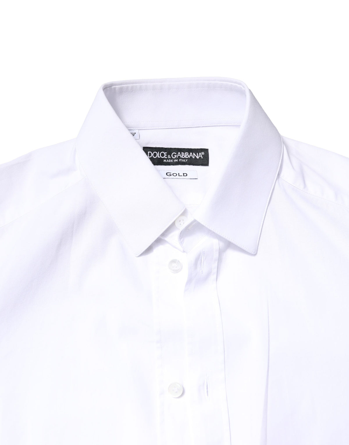 Chemise de cérémonie à manches longues en coton blanc doré de Dolce &amp; Gabbana