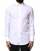 Chemise de ville pour homme Dolce &amp; Gabbana en coton blanc, modèle MARTINI.