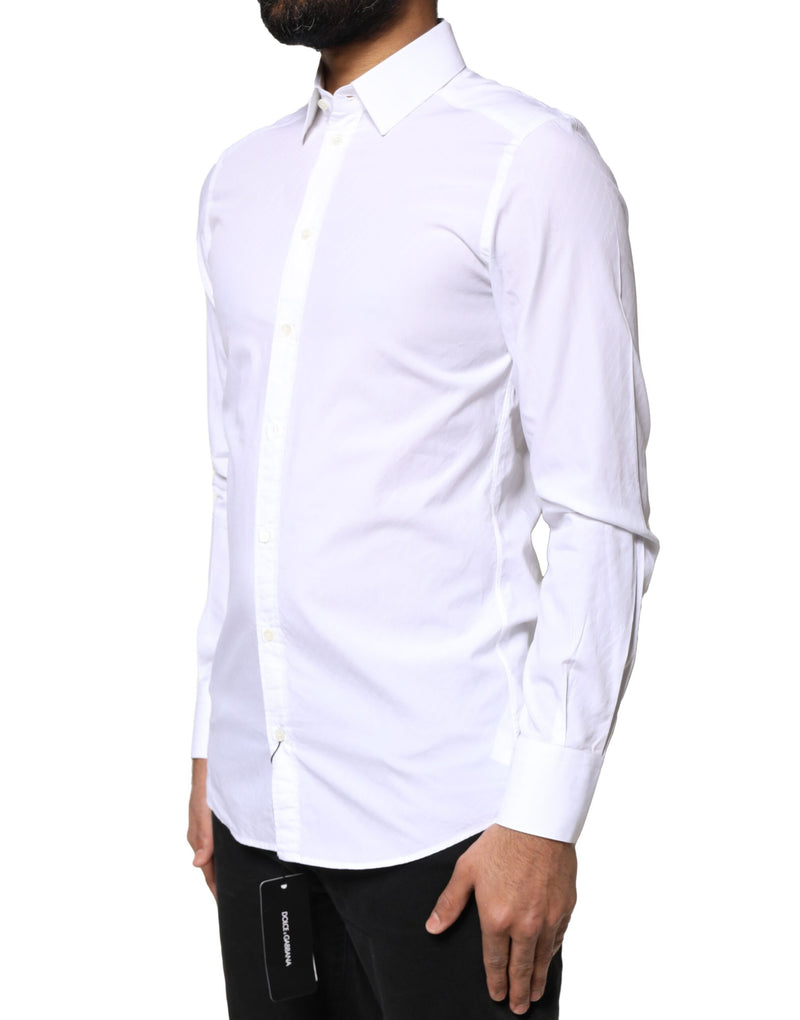 Chemise de ville pour homme Dolce &amp; Gabbana en coton blanc, modèle MARTINI.