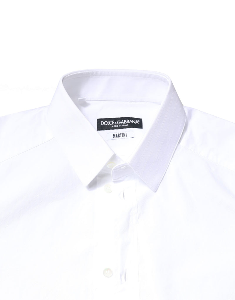 Chemise de ville pour homme Dolce &amp; Gabbana en coton blanc, modèle MARTINI.