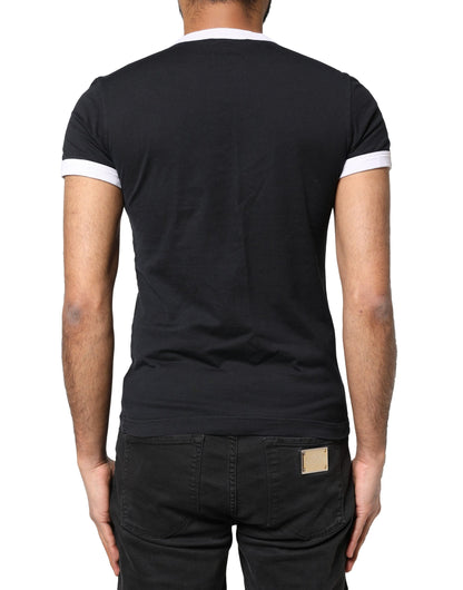 Dolce & Gabbana zwart Sicilia T-shirt met ronde hals en korte mouwen