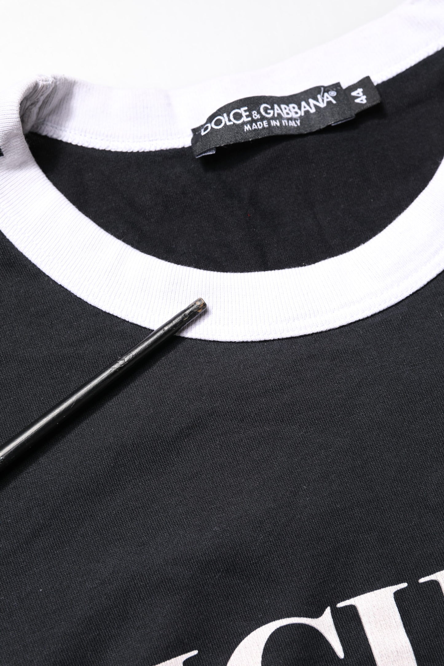 Dolce & Gabbana zwart Sicilia T-shirt met ronde hals en korte mouwen