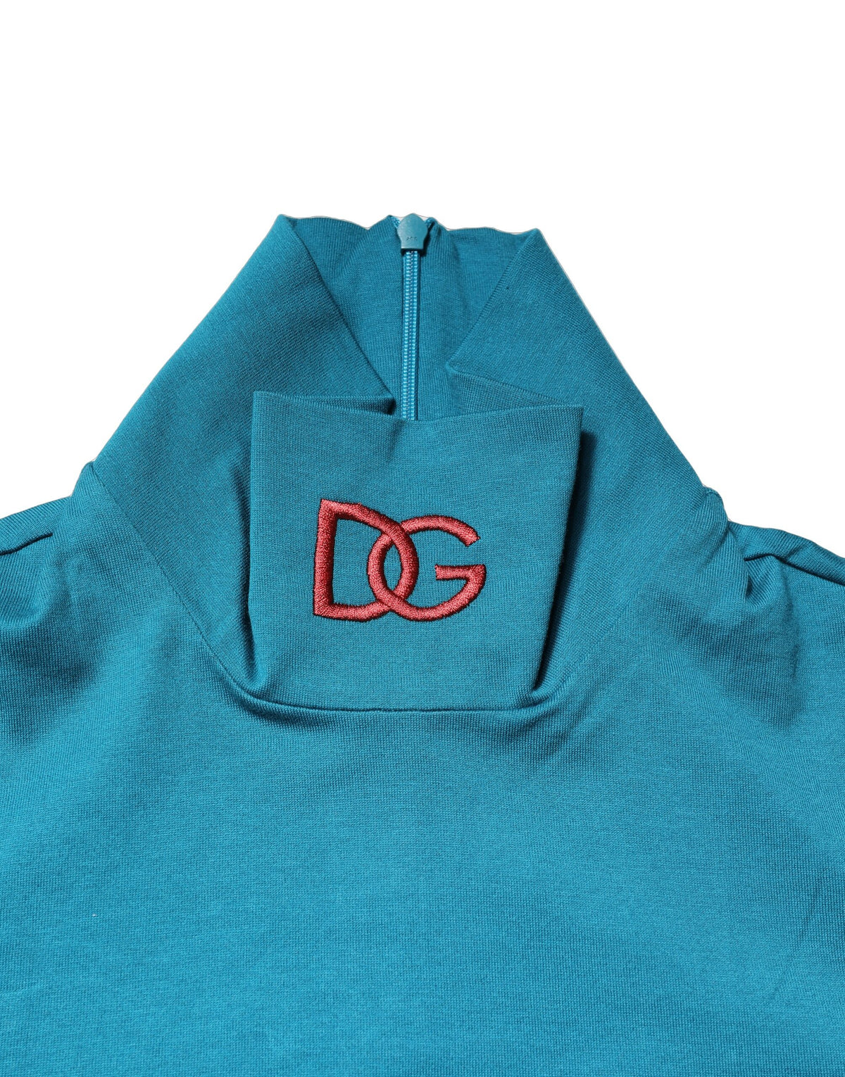 Pull col montant à manches longues en coton bleu de Dolce &amp; Gabbana