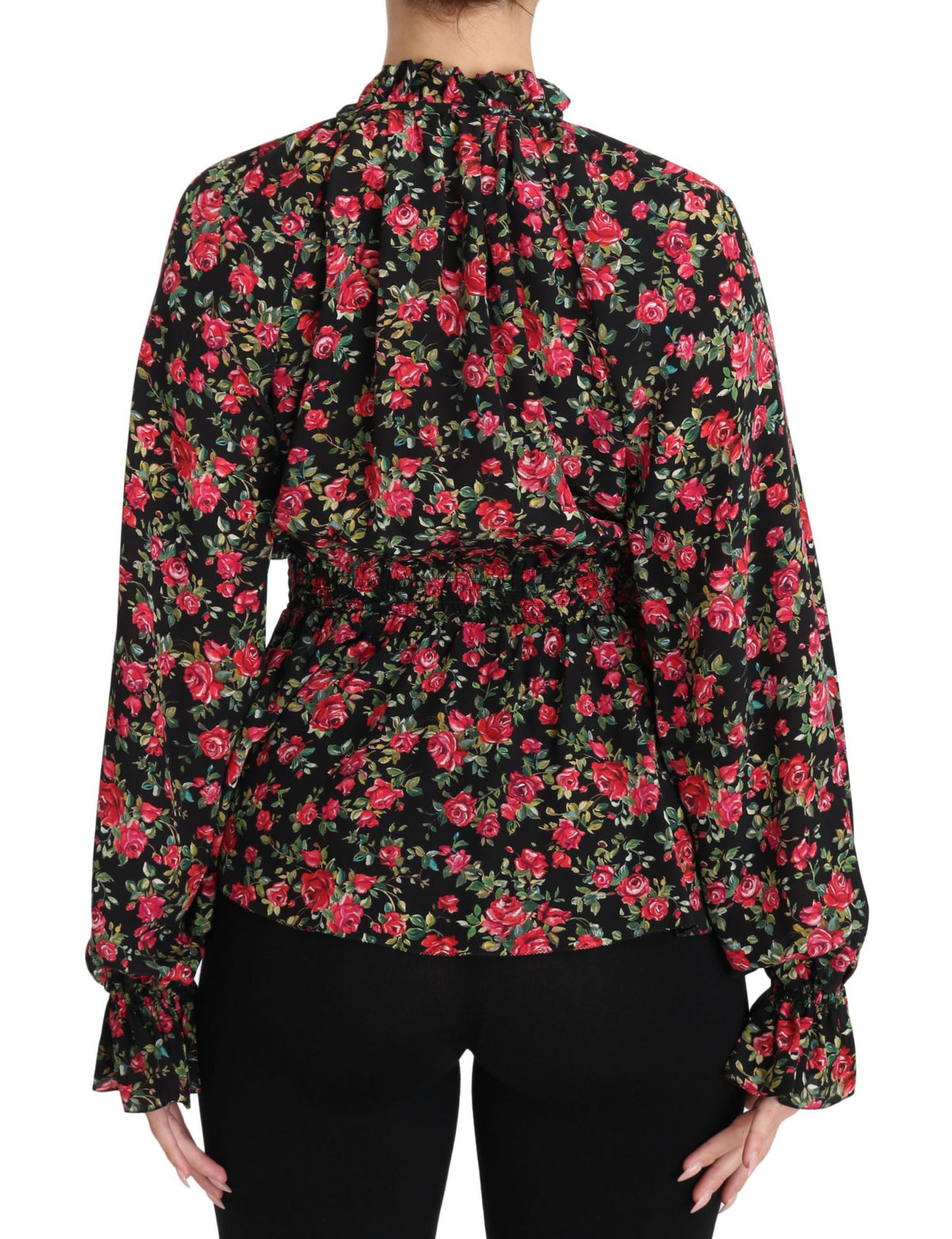 Chemisier Dolce &amp; Gabbana à imprimé floral rose noire