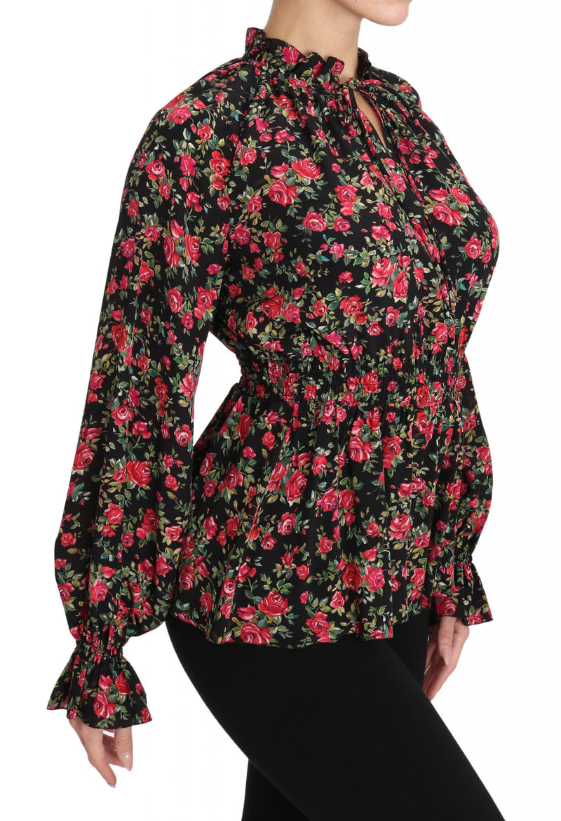 Chemisier Dolce &amp; Gabbana à imprimé floral rose noire