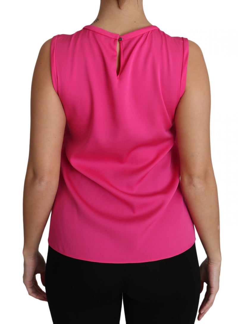 Dolce & Gabbana Pink Family Silk Tank Mama Blouse Top Shirt