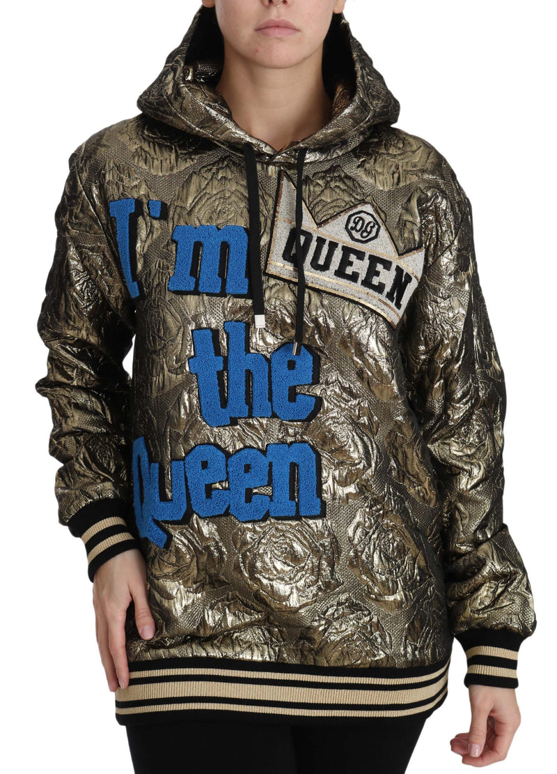Sweat à capuche Dolce &amp; Gabbana Im The Queen Jacquard Or