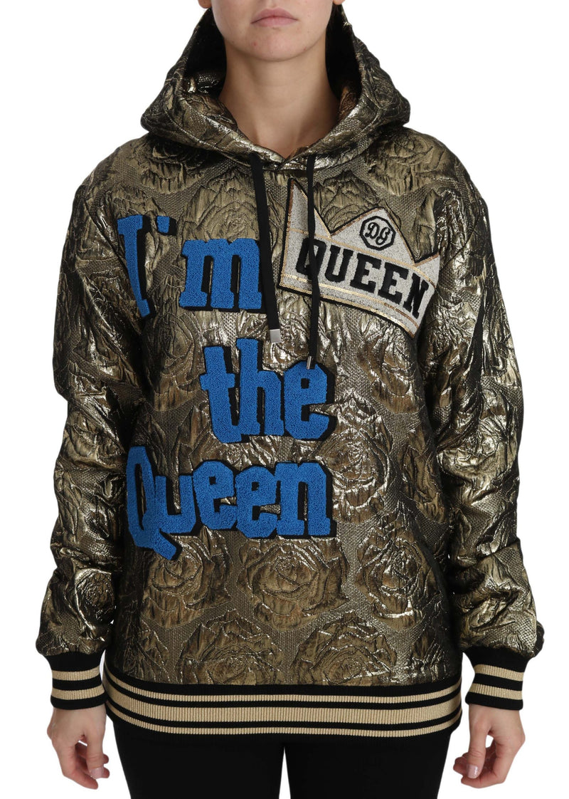 Sweat à capuche Dolce &amp; Gabbana Im The Queen Jacquard Or