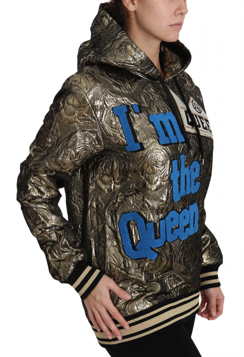 Sweat à capuche Dolce &amp; Gabbana Im The Queen Jacquard Or