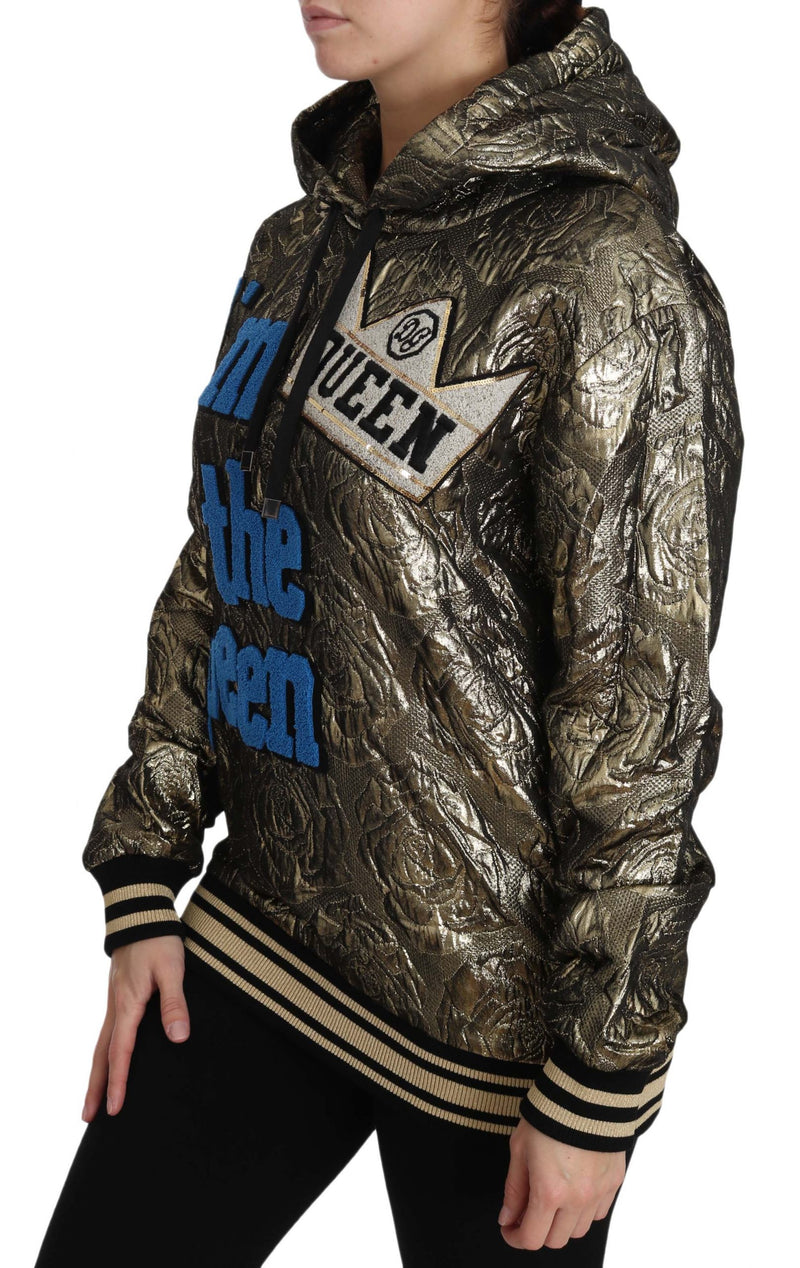 Sweat à capuche Dolce &amp; Gabbana Im The Queen Jacquard Or