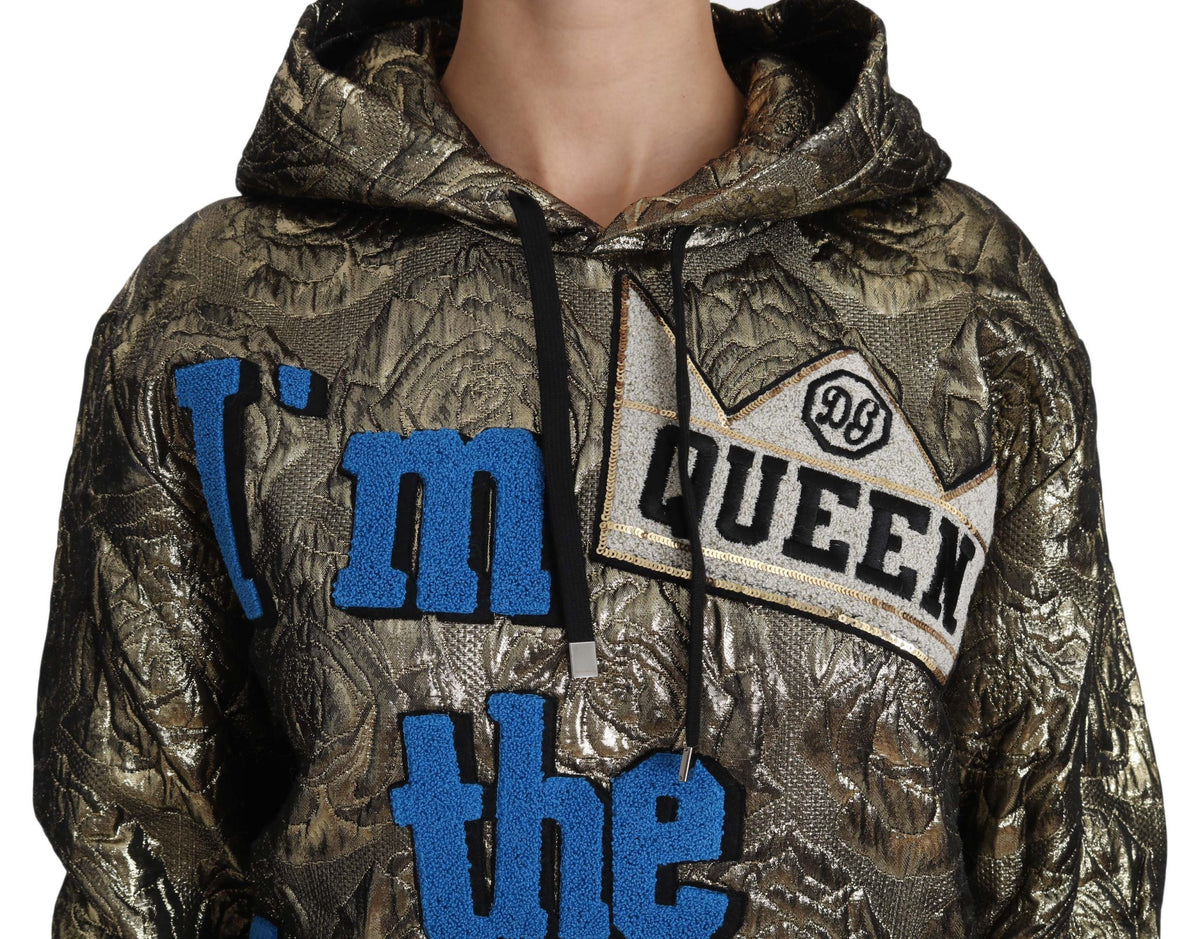 Sweat à capuche Dolce &amp; Gabbana Im The Queen Jacquard Or