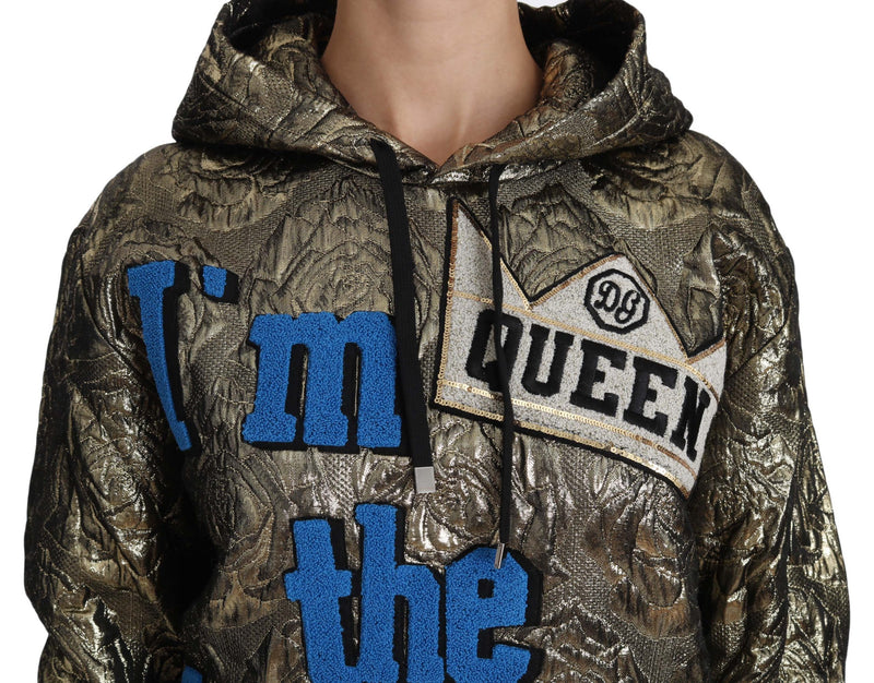 Sweat à capuche Dolce &amp; Gabbana Im The Queen Jacquard Or
