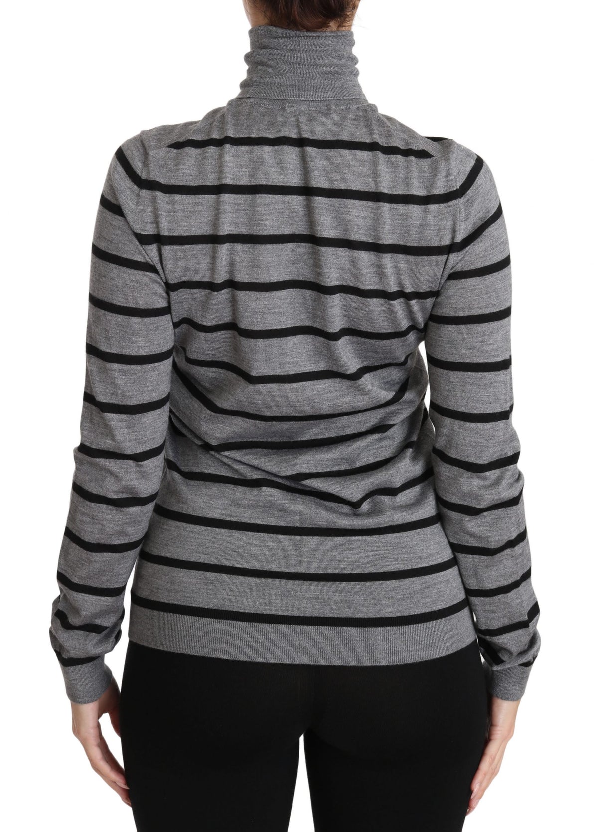 Pull à col roulé en cachemire et soie gris Dolce &amp; Gabbana