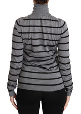 Pull à col roulé en cachemire et soie gris Dolce &amp; Gabbana