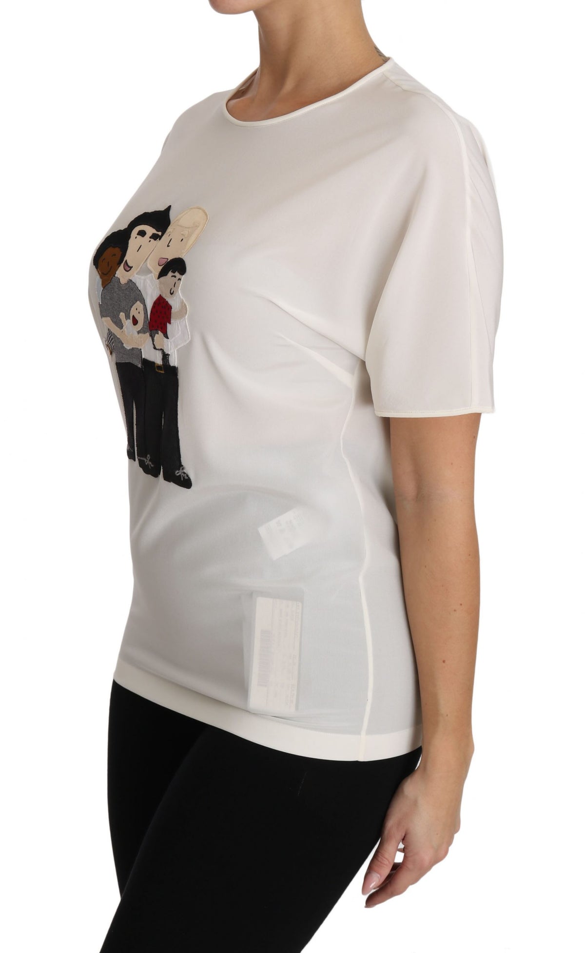 T-shirt Dolce &amp; Gabbana en soie stretch blanche #dgfamily