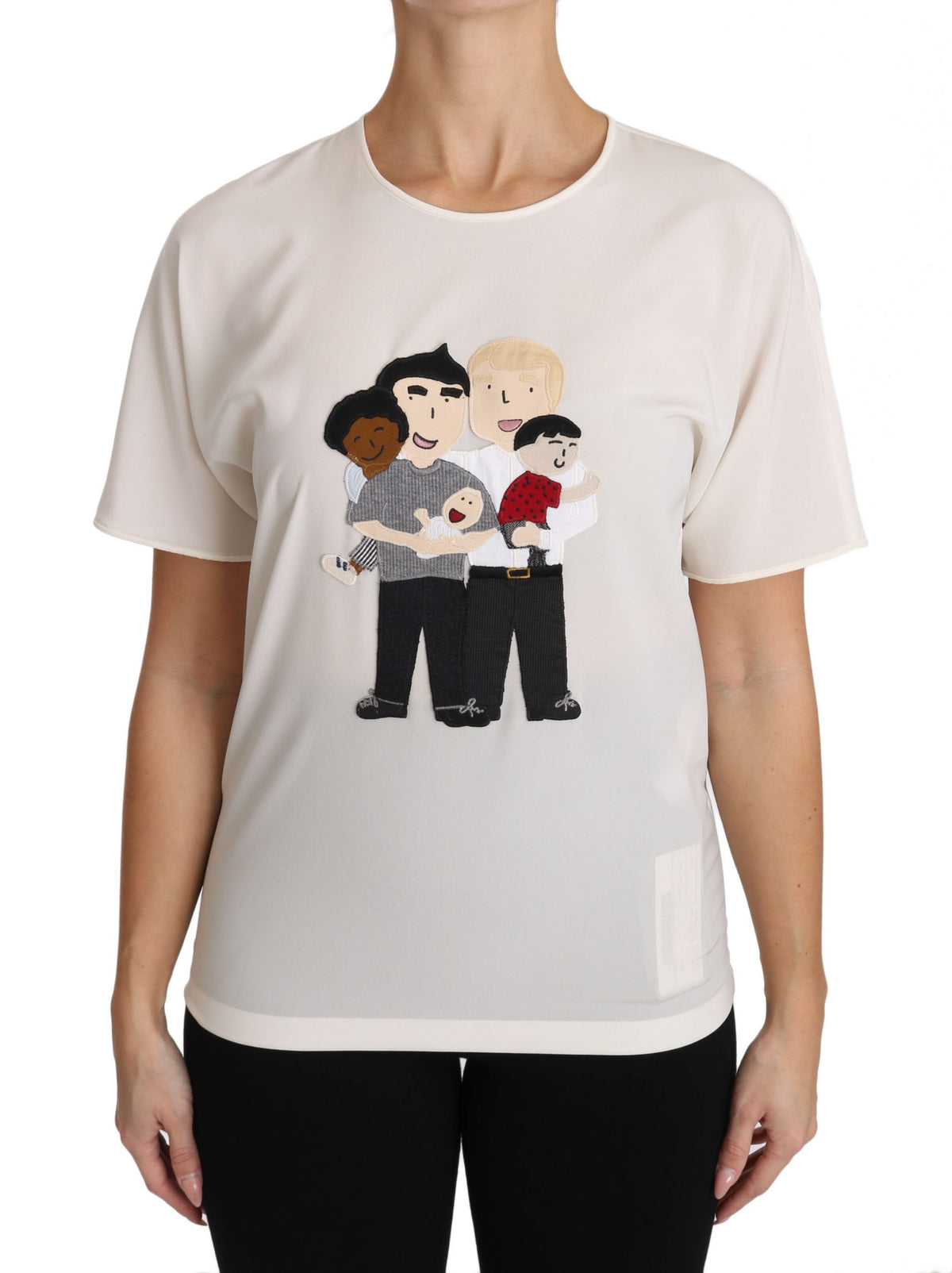T-shirt Dolce &amp; Gabbana en soie stretch blanche #dgfamily