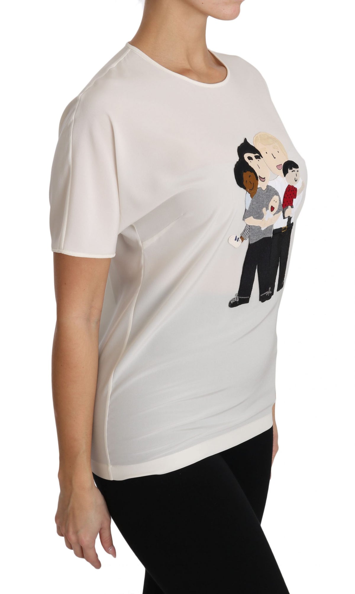 T-shirt Dolce &amp; Gabbana en soie stretch blanche #dgfamily
