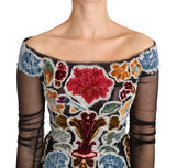 T-shirt/blouse Dolce &amp; Gabbana Ricamo noir à fleurs