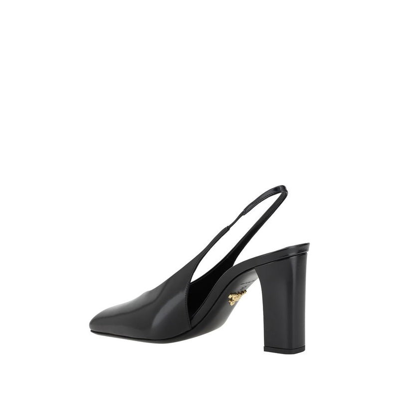 Prada Black Calf Leather Pumps - Elegant Slingback Design